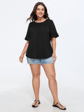 Supersoft Stretchy Cut Out Curved Hem Top