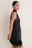 STAUD Black Albee Silk Mini Dress