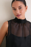 STAUD Black Albee Silk Mini Dress