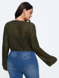 Cut Out Front Tie Cropped Cardigan