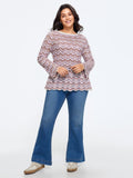 Scallop Hem Cut Out Flare Sleeve Pullover