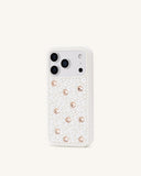 Pearl Embellished Phone Case - White