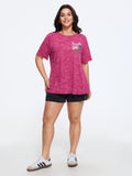 Vintage Round Neck Tropical Print T-Shirt
