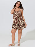 Abstract Print Elastic Waist Shorts
