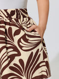 Abstract Print Elastic Waist Shorts