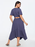 Supersoft Lace Trim Tiered Midi Dress