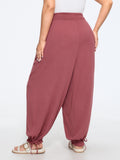 Shirred Waist Pocket Jogger Pants