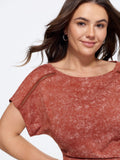 Vintage Crochet Lace Ruched Side T-Shirt
