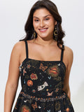 Celestial Print Shirred Tiered Maxi Dress