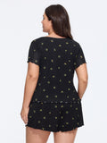 Supersoft Floral Print Ruched Front Pajama Set