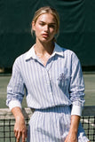 Stripe Button-Down Longline Shirt