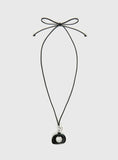 Static Romance Pendant Necklace Black