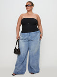 Naylor Mid Rise Wide Leg Jeans Light Wash Denim Curve