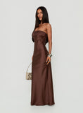Khalotte Strapless Maxi Dress Brown