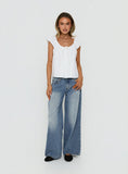Johnni Floral Printed Low Rise Jeans Mid Wash
