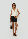 Kaelina Ruched Frill Skort Black
