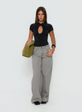Naylor Mid Rise Wide Leg Jeans Light Grey Wash