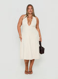 Morganne Halter Plunge Midi Dress Butter Curve