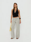 Slow Ride Mid Rise Bootleg Belted Jeans Desert Grey