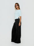 Naylor Mid Rise Wide Leg Jeans Washed Black Denim