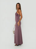 Esolda Ruched Low Back Maxi Dress Dusty Mauve