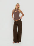Picco Ultra Low Rise Wide Leg Jeans Brown