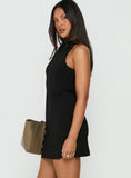 Days Get Dark Asymmetrical Mini Dress Black