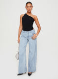 Ramos Low Rise Wide Leg Denim Jeans Light Blue Wash Petite