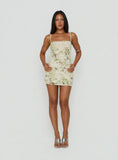 Fienna Beaded Mini Dress Green Multi