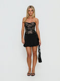 Madona Strapless Corset Lace Top Black