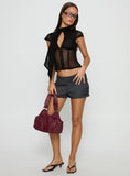 Body Electric Low Rise Shorts Grey Pinstripe