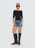 Baxon Low Rise Micro Denim Skort Mid Blue Wash