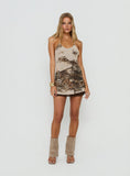 Dorelia Halter Slip Mini Dress Animal Multi