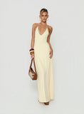 Palmas Halter Maxi Dress Butter Yellow