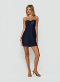 See The Vision Sequin Bust Strapless Mini Dress Navy