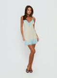Call My Lover Lace Slip Mini Dress Lemon / Blue Tall