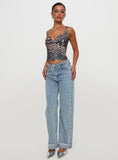 Ollie Mid Rise Straight Leg Jean Light Wash Denim