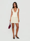 Lucillah Corset Chiffon Mini Dress Cream