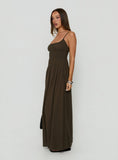Magnolie Shirred Maxi Dress Green