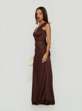 Kiinney Lace Trim Sleeveless Maxi Dress Brown