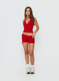 Habitual Active Longline Plunge Neck Tank Top Red