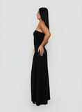Adalisa Strapless Ruched Maxi Dress Black