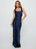 Dasha Satin Maxi Dress Navy