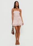Grayce Strapless Ruched Mini Dress Pink