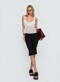 Raydon Lace Trim Cami Top White / Black Polka