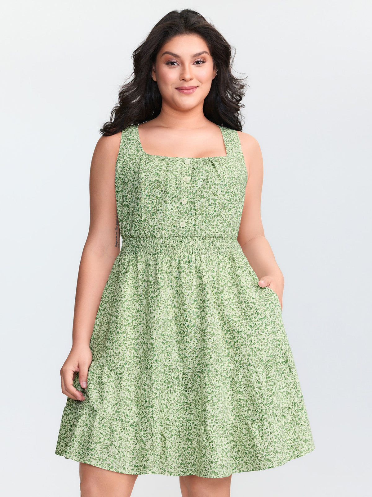 Breezy Floral Print Ruffled Hem Mini Dress