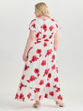 Romantic Times Floral Ruffled Hem Maxi Dress