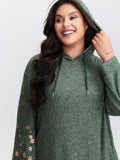 Floral Embroidered Sleeve Hooded Mini Dress