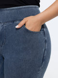 Stretchy Wide Waistband Pull-On Jeans