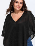 Dolman Sleeve Cut Out Loose Triangle Hem T-Shirt